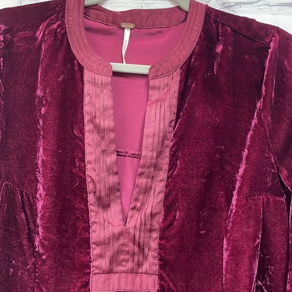 Free People Choose Me Crushed Velvet Tunic Dress Mini - XS - Picture 3 of 8